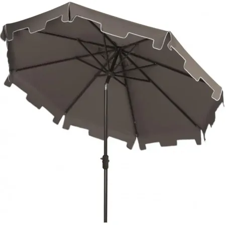 Zimmerman 9' Outdoor Market Umbrella in Gray by Safavieh
