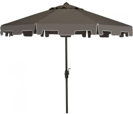 Zimmerman 9' Outdoor Market Umbrella in Gray by Safavieh