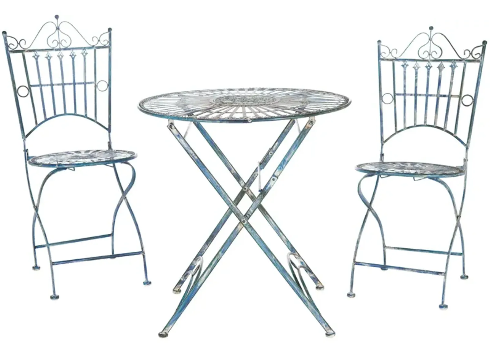 Presla 3-pc. Outdoor Dining Set in Turquoise by Safavieh