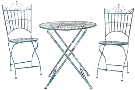 Presla 3-pc. Outdoor Dining Set in Turquoise by Safavieh