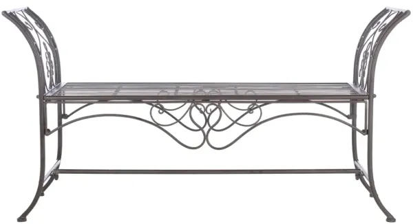 Viora Outdoor Wrought Iron Garden Bench