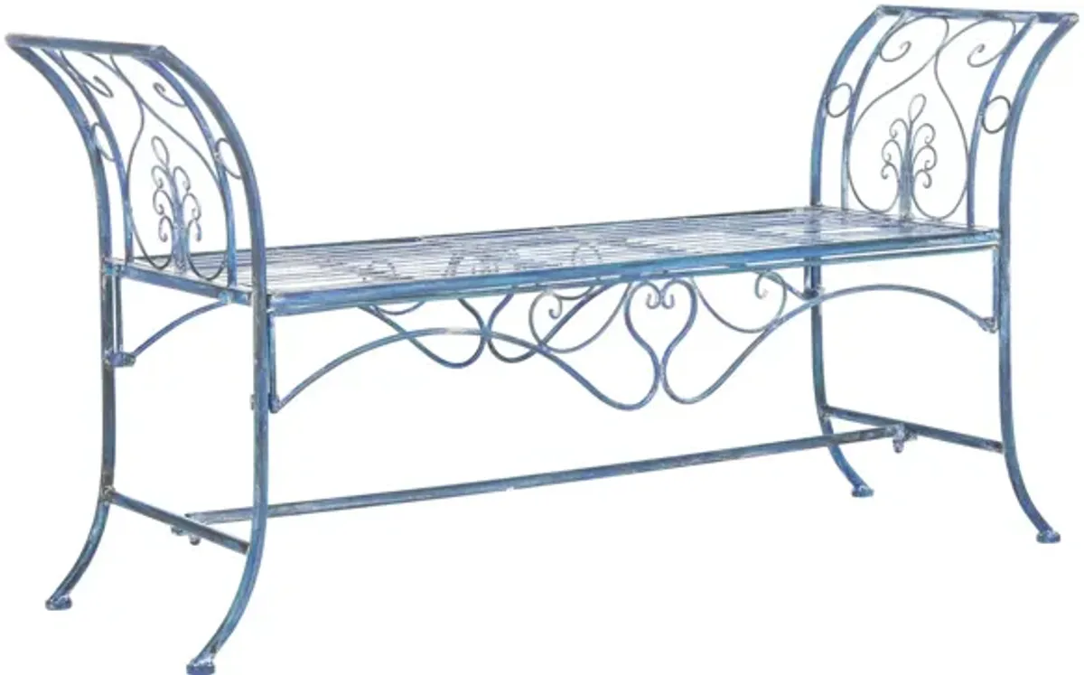 Viora Outdoor Wrought Iron Garden Bench