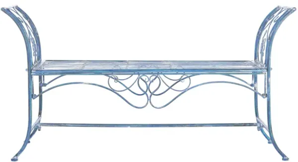 Viora Outdoor Wrought Iron Garden Bench