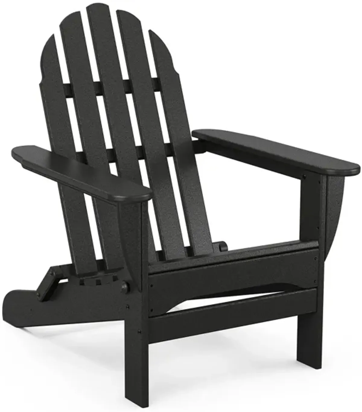 Classic Folding Adirondack Chair in Black by Polywood