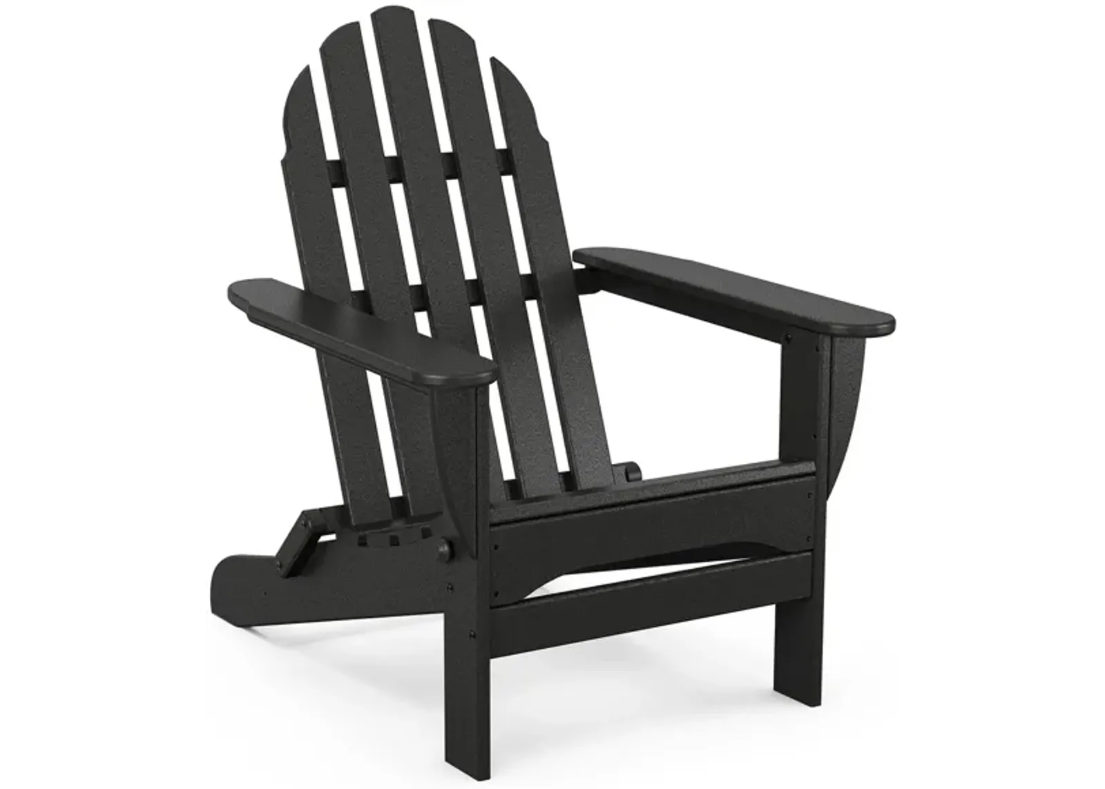 Classic Folding Adirondack Chair in Black by Polywood