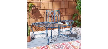 Joella Outdoor Wrought Iron Tree Bench in Slate Gray by Safavieh