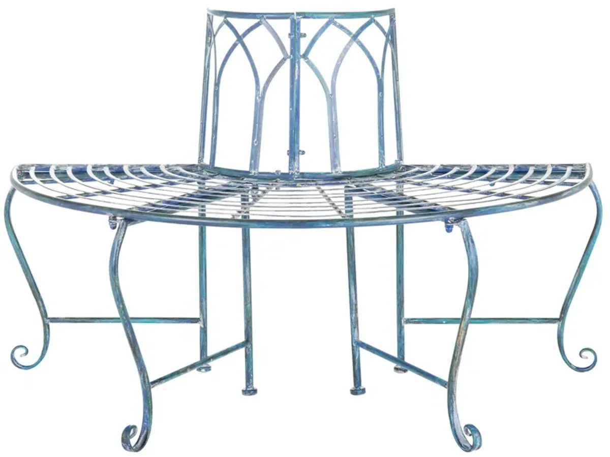 Joella Outdoor Wrought Iron Tree Bench