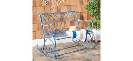 Analon Outdoor Rocking Bench in Turquoise by Safavieh