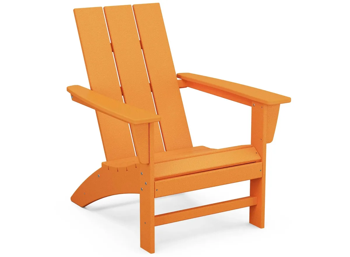 Modern Adirondack Chair in Tangerine by Polywood