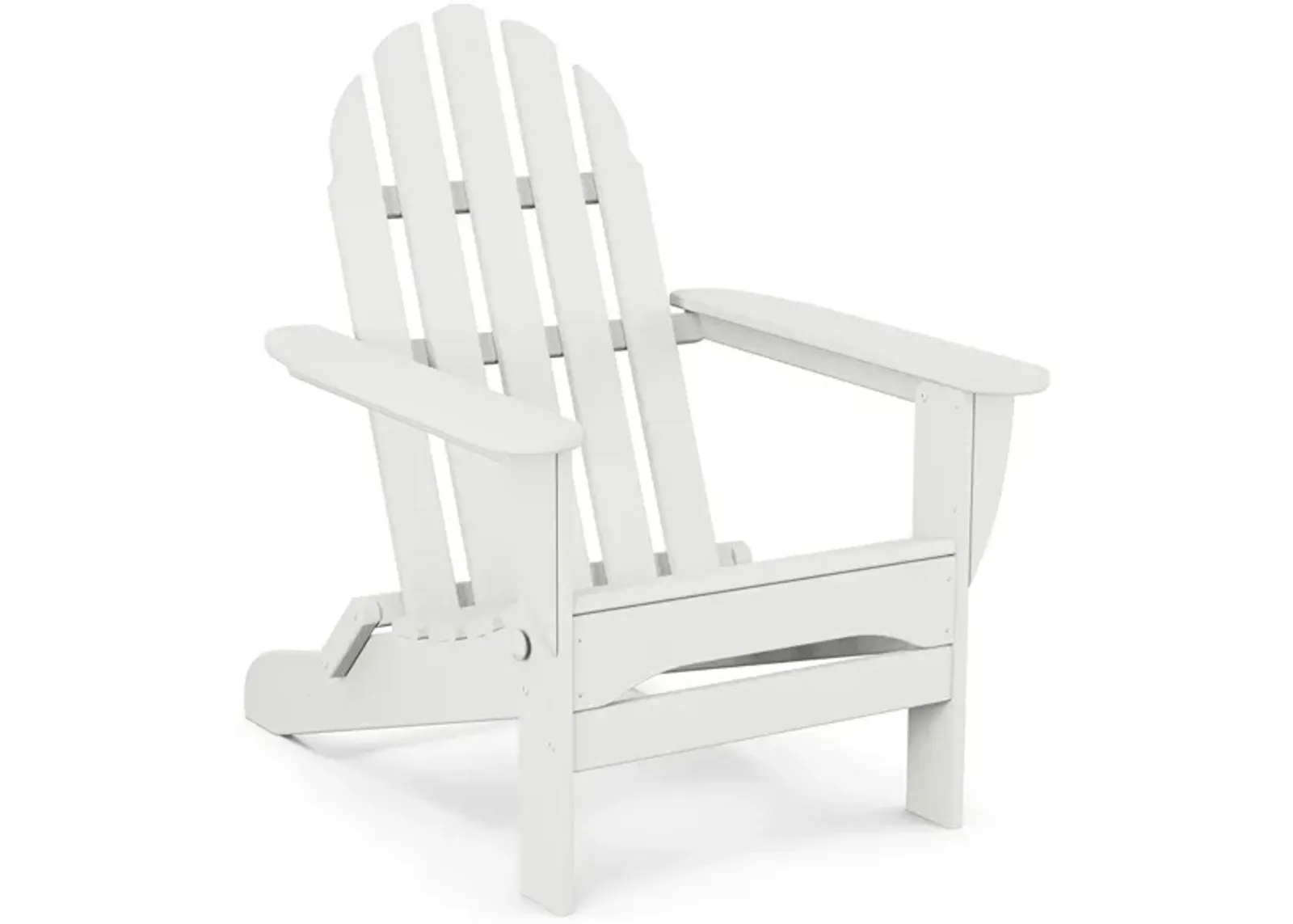 Classic Folding Adirondack Chair in White by Polywood