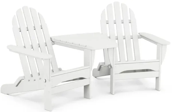 Classic Folding Adirondacks Chair with Angled Connecting Table