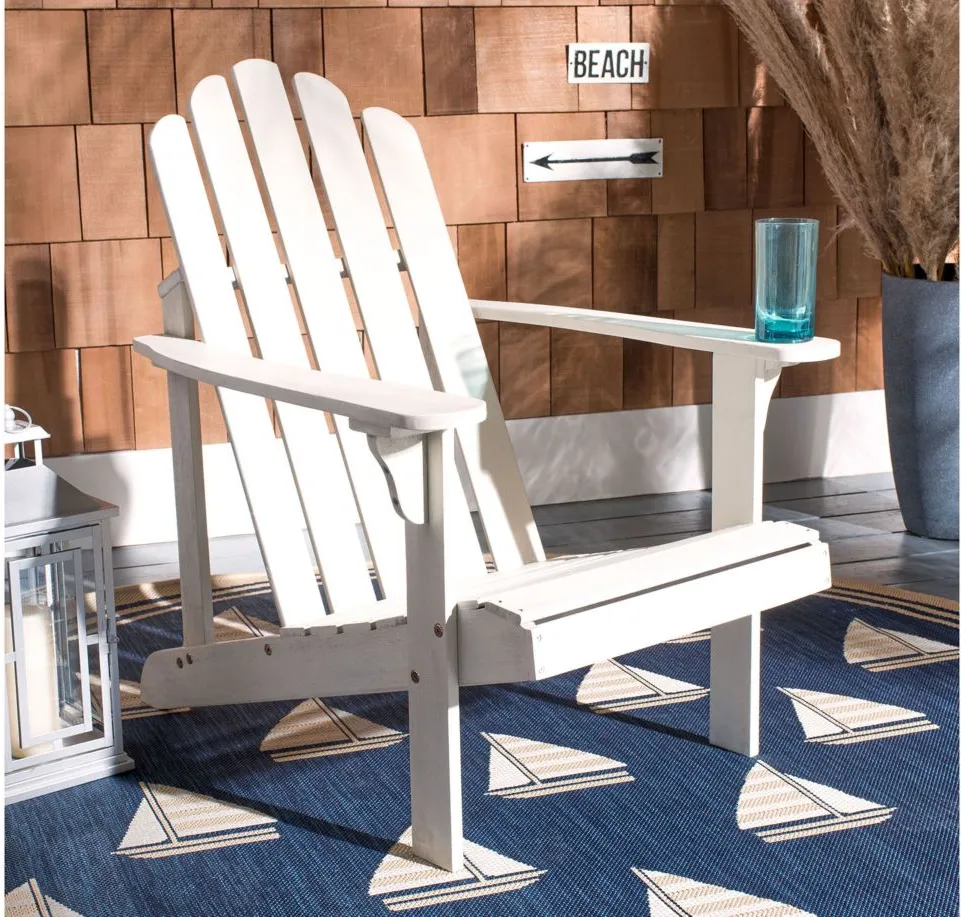 Anston Outdoor Adirondack Chair in White by Safavieh