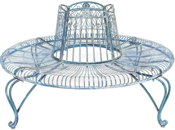 Reslor Outdoor Wrought Iron Tree Bench