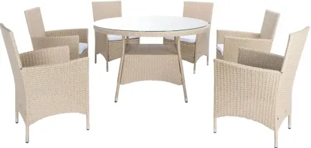 Torus 7-pc. Outdoor Dining Set in Brown by Safavieh