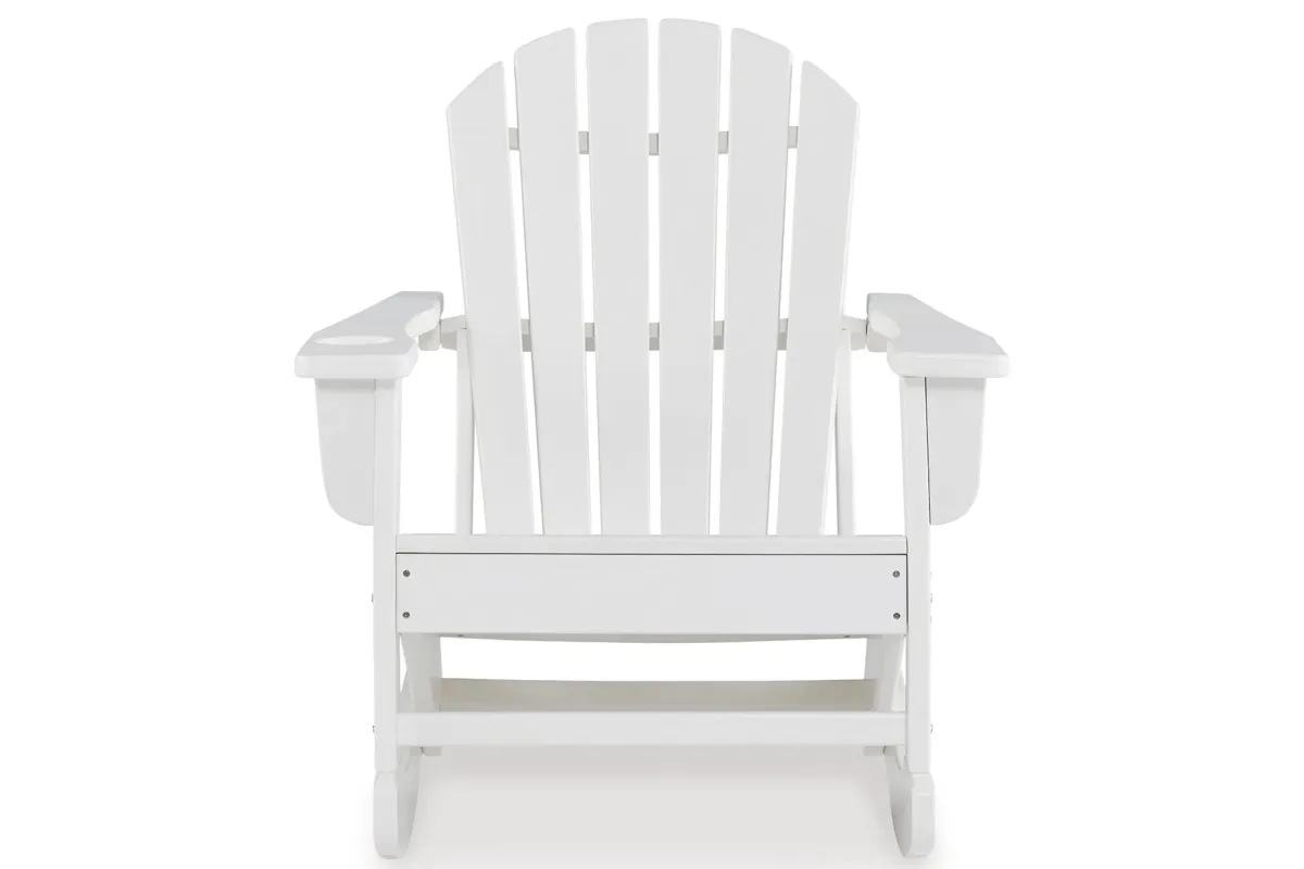 Sundown Treasure Outdoor Rocking Chair in White by Ashley Furniture