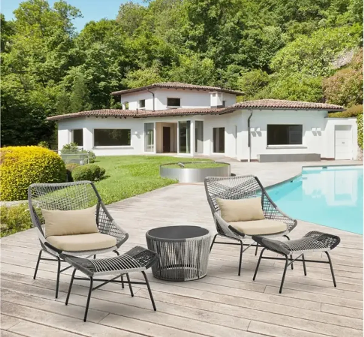 Ashland 5 Pc Patio Conversation Set