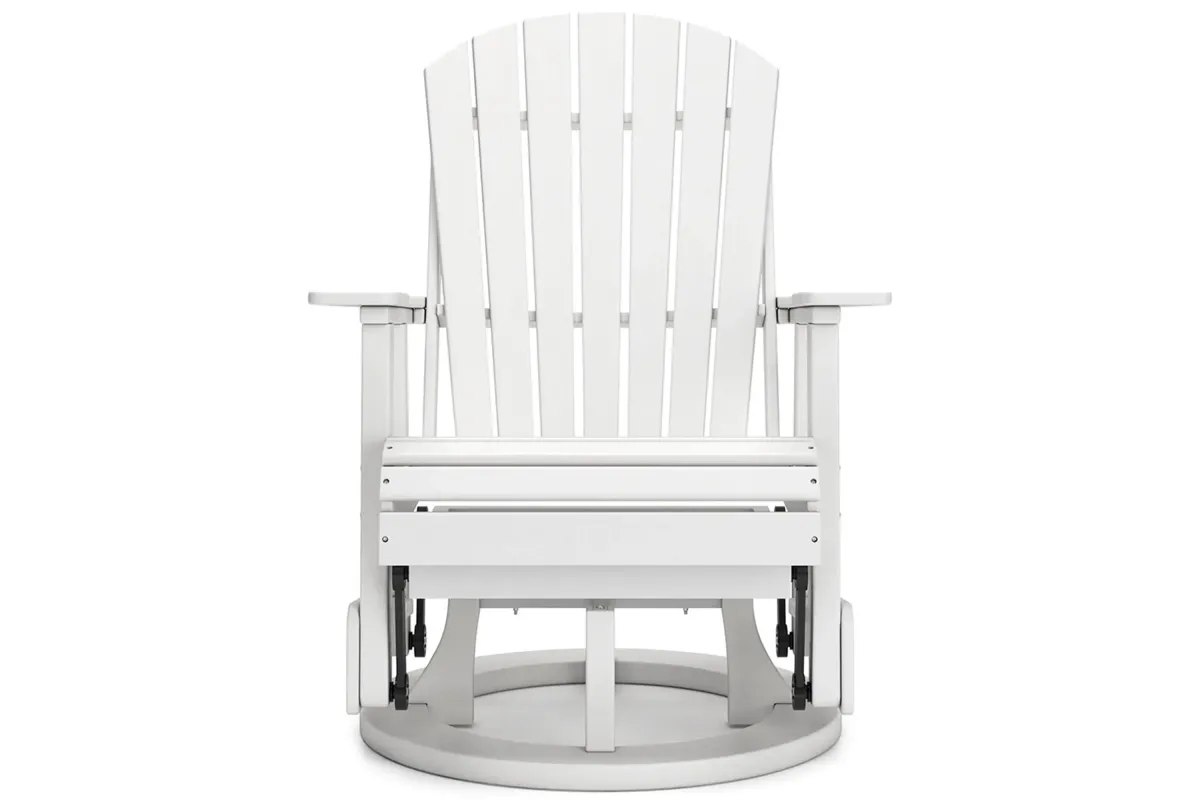 Hyland Wave Outdoor Swivel Glider Chair in White by Ashley Furniture