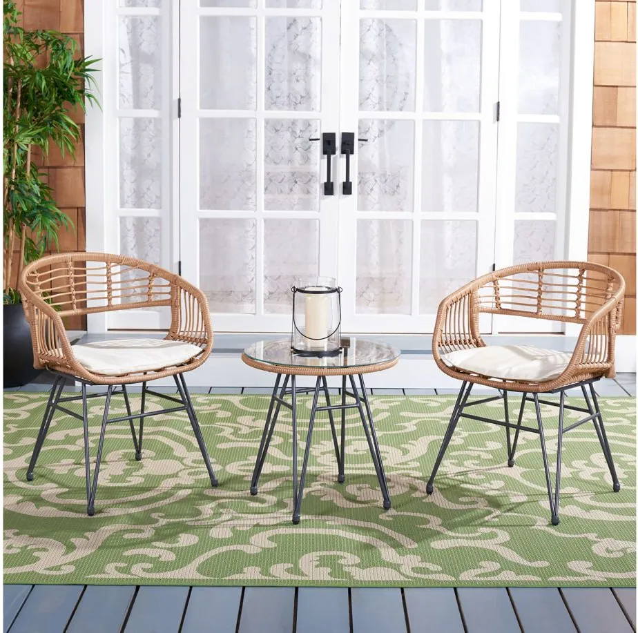 Ferla 3-pc. Patio Set in Brown by Safavieh