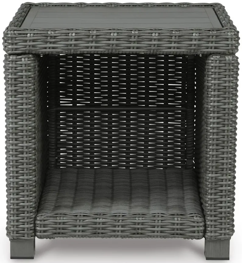 Elite Park Outdoor End Table in Black by Ashley Express