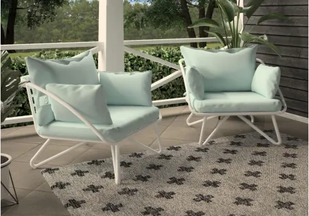 Novogratz Poolside Gossip Outdoor Teddi Lounge Chair - Set of 2 in Aqua Haze by DOREL HOME FURNISHINGS