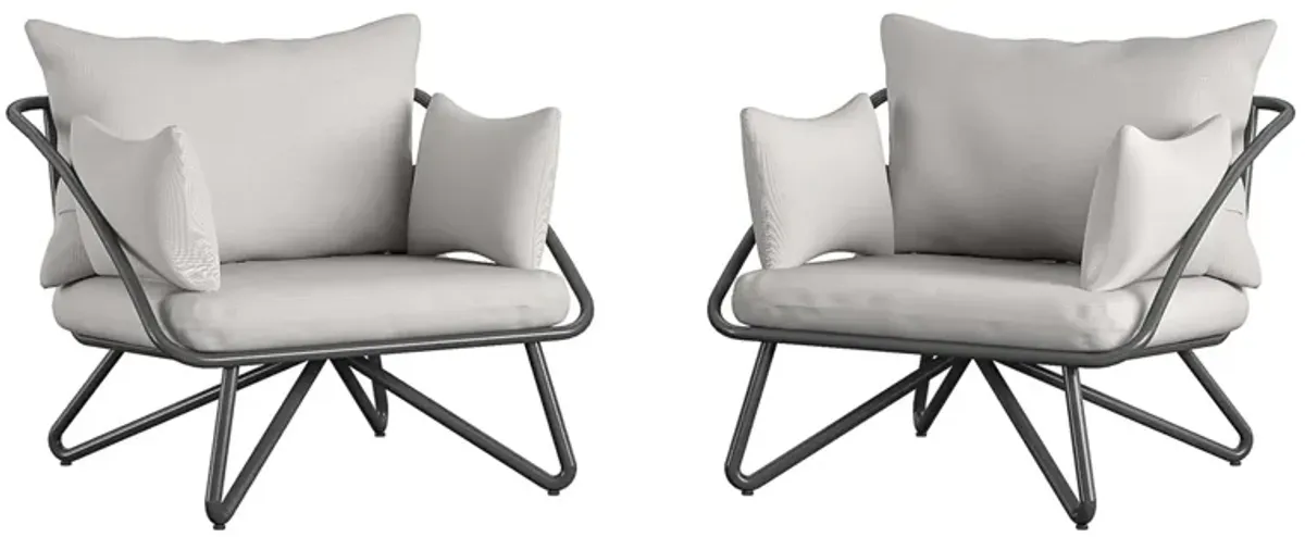 Novogratz Poolside Gossip Outdoor Teddi Lounge Chair - Set of 2 in Charcoal by DOREL HOME FURNISHINGS