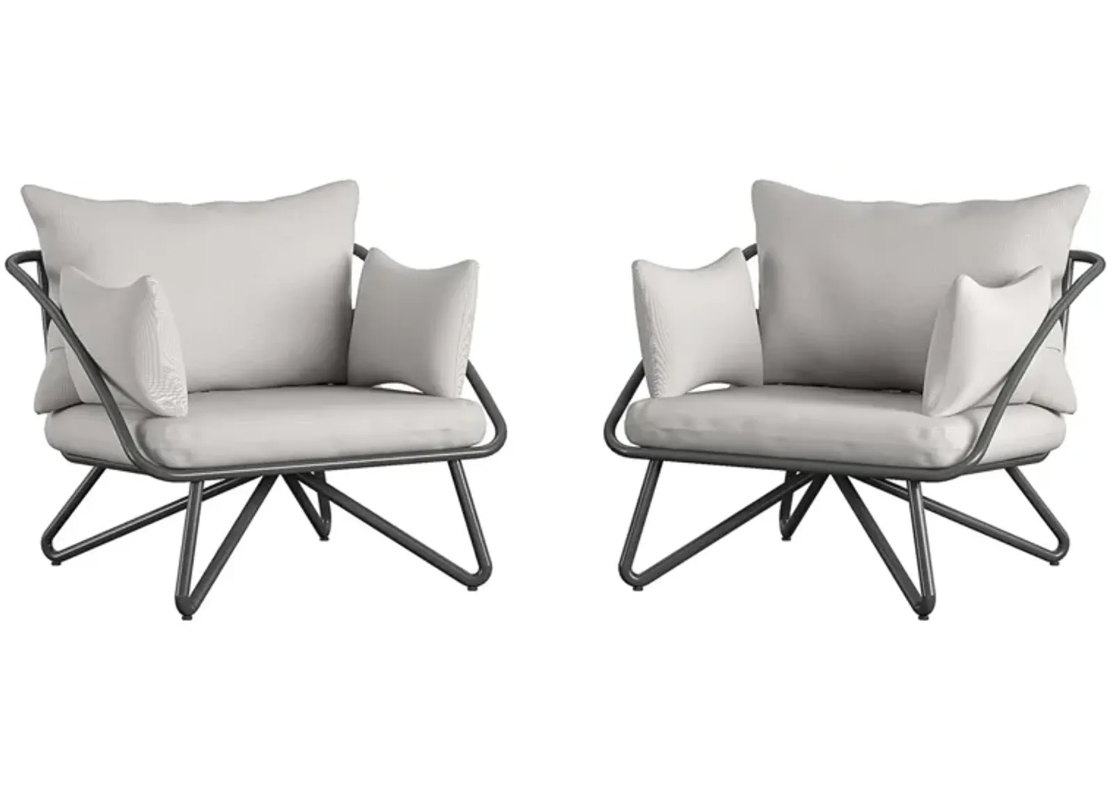 Novogratz Poolside Gossip Outdoor Teddi Lounge Chair - Set of 2 in Charcoal by DOREL HOME FURNISHINGS