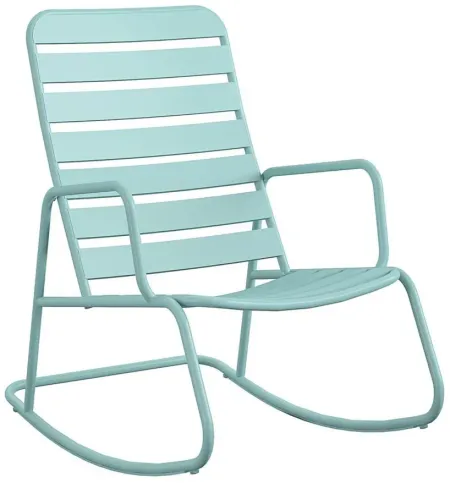 Novogratz Poolside Gossip Outdoor Roberta Rocking Chair in Aqua Haze by DOREL HOME FURNISHINGS