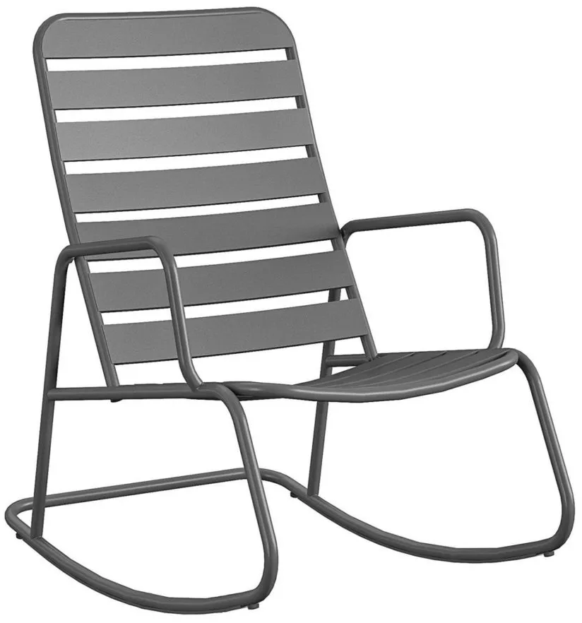 Novogratz Poolside Gossip Outdoor Roberta Rocking Chair in Charcoal by DOREL HOME FURNISHINGS