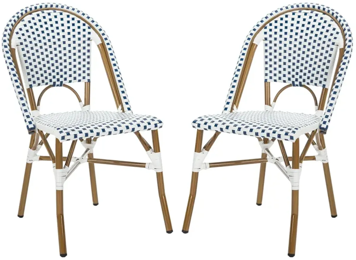 Salcha Indoor/Outdoor French Bistro Side Chair, Set of 2 in Antique White by Safavieh