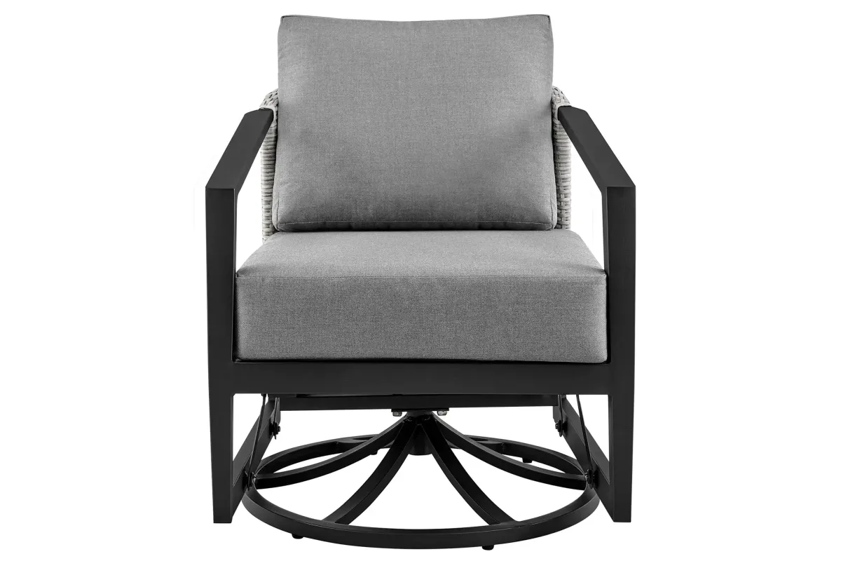 Palma Outdoor Swivel Lounge Chair in Dark Gray by Armen Living