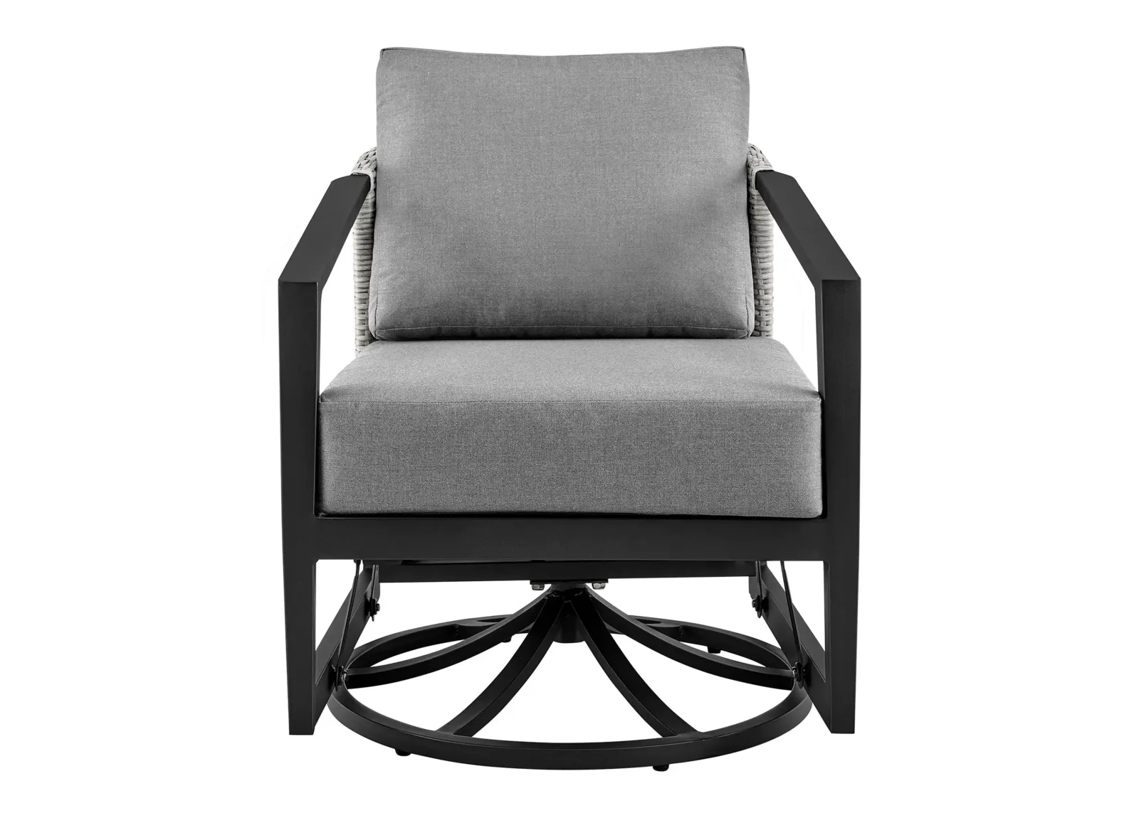 Palma Outdoor Swivel Lounge Chair in Dark Gray by Armen Living