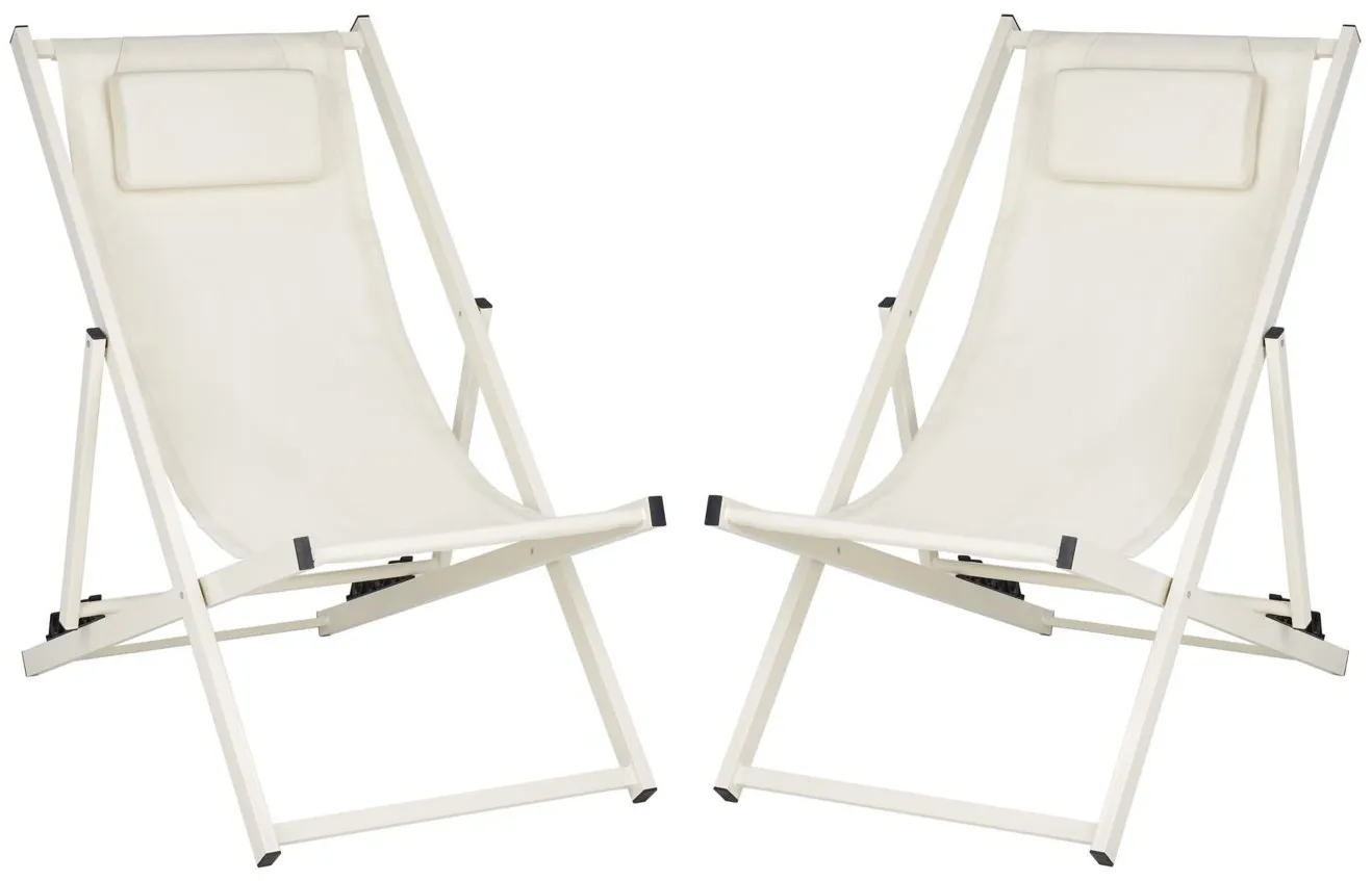 Camlin Patio Chairs Set of 2 in Beige by Safavieh