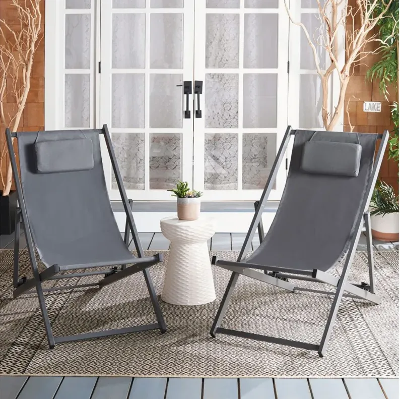 Camlin Patio Chairs Set of 2 in Gray by Safavieh