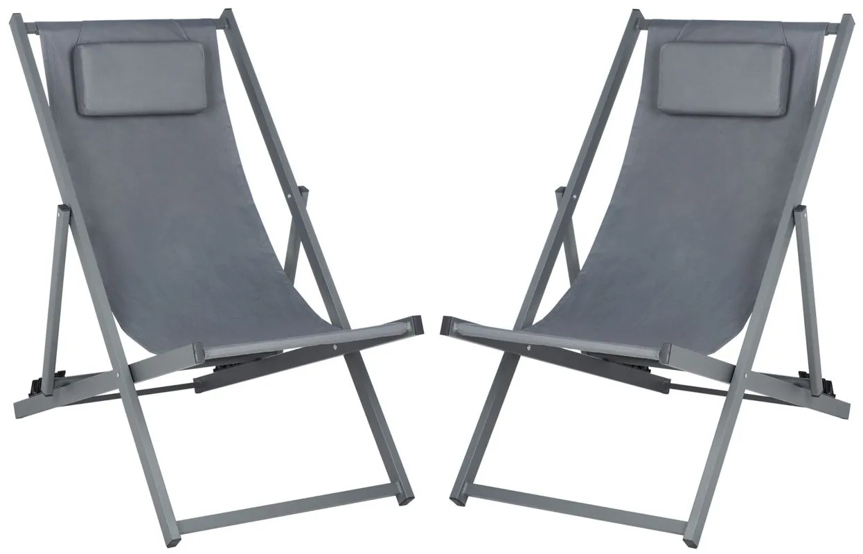 Camlin Patio Chairs Set of 2 in Gray by Safavieh