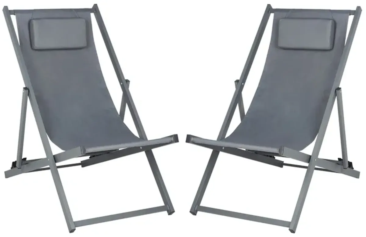 Camlin Patio Chairs Set of 2 in Gray by Safavieh