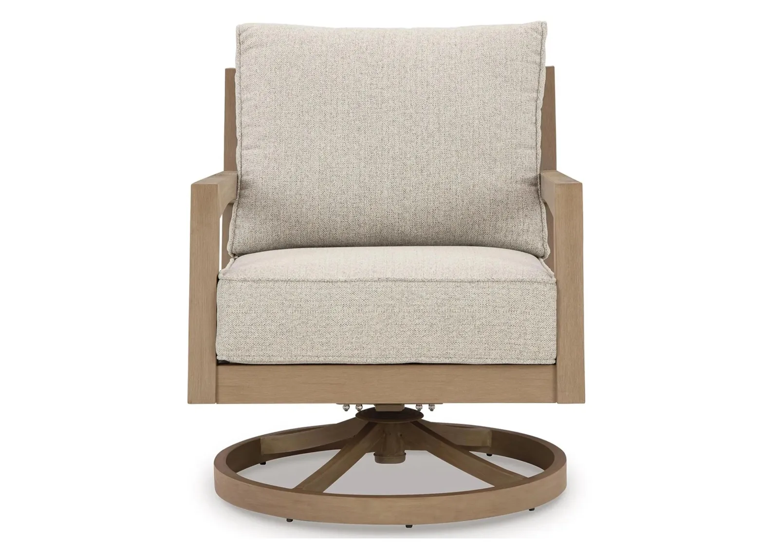 Hallow Creek Outdoor Swivel Lounge Chair in Brown/Beige by Ashley Furniture