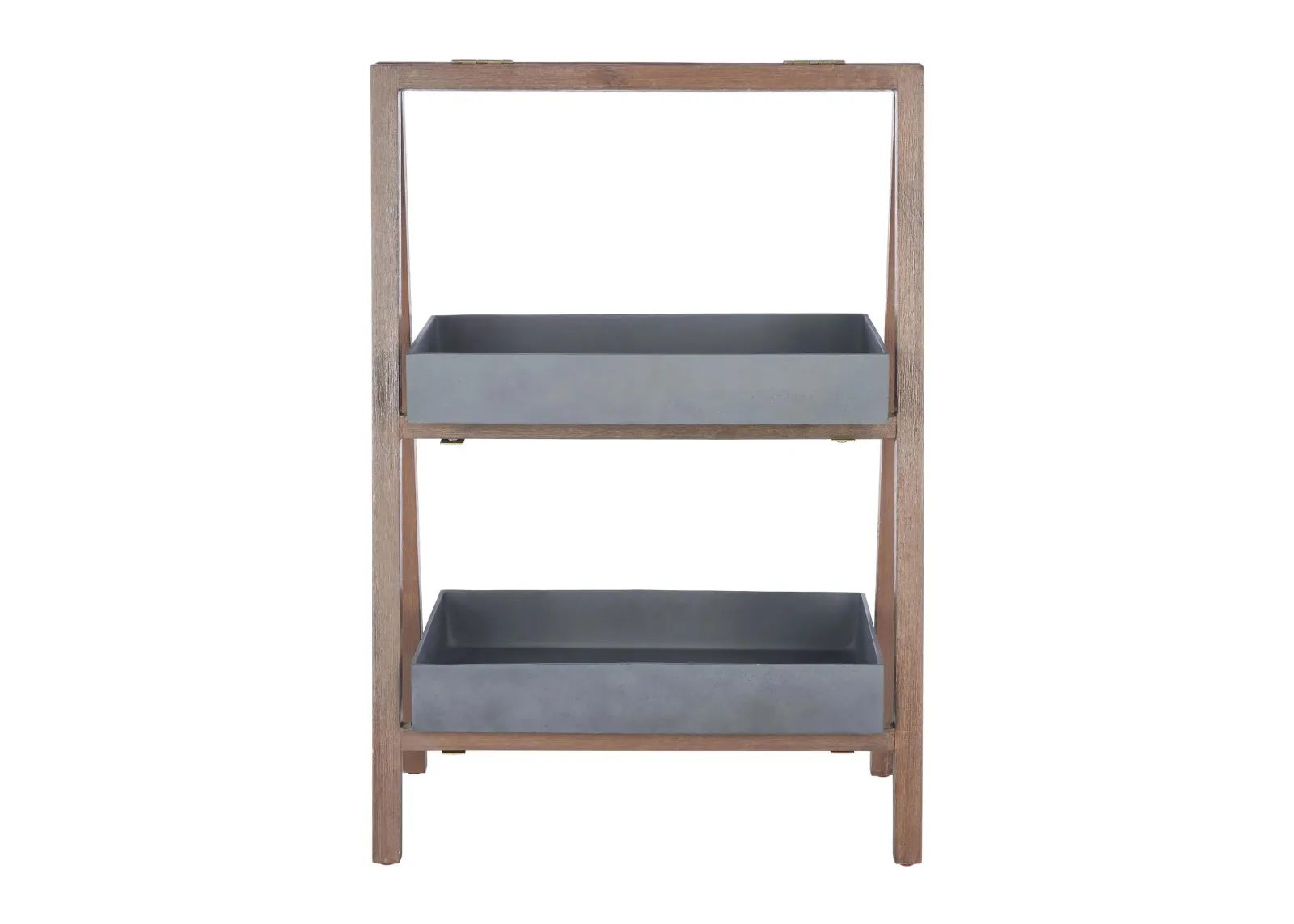 Rive Outdoor Shelf in Dark Walnut / Gray by Safavieh