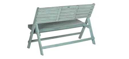Wales Outdoor Folding Bench in Charcoal by Safavieh