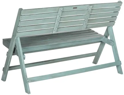 Wales Outdoor Folding Bench in Charcoal by Safavieh