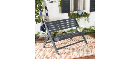 Wales Outdoor Folding Bench in Brown by Safavieh
