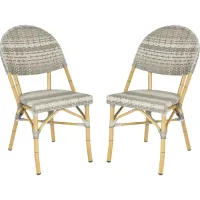 Topher Outdoor Side Chair - Set of 2 in Brown by Safavieh