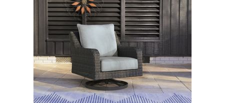 Elite Park Outdoor Swivel Lounge Chair in Black by Ashley Furniture