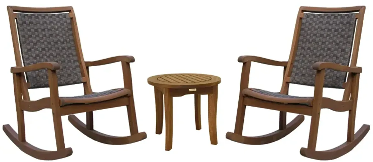 Ocean Ave 3-pc. Outdoor Seating Set in Walnut by Outdoor Interiors