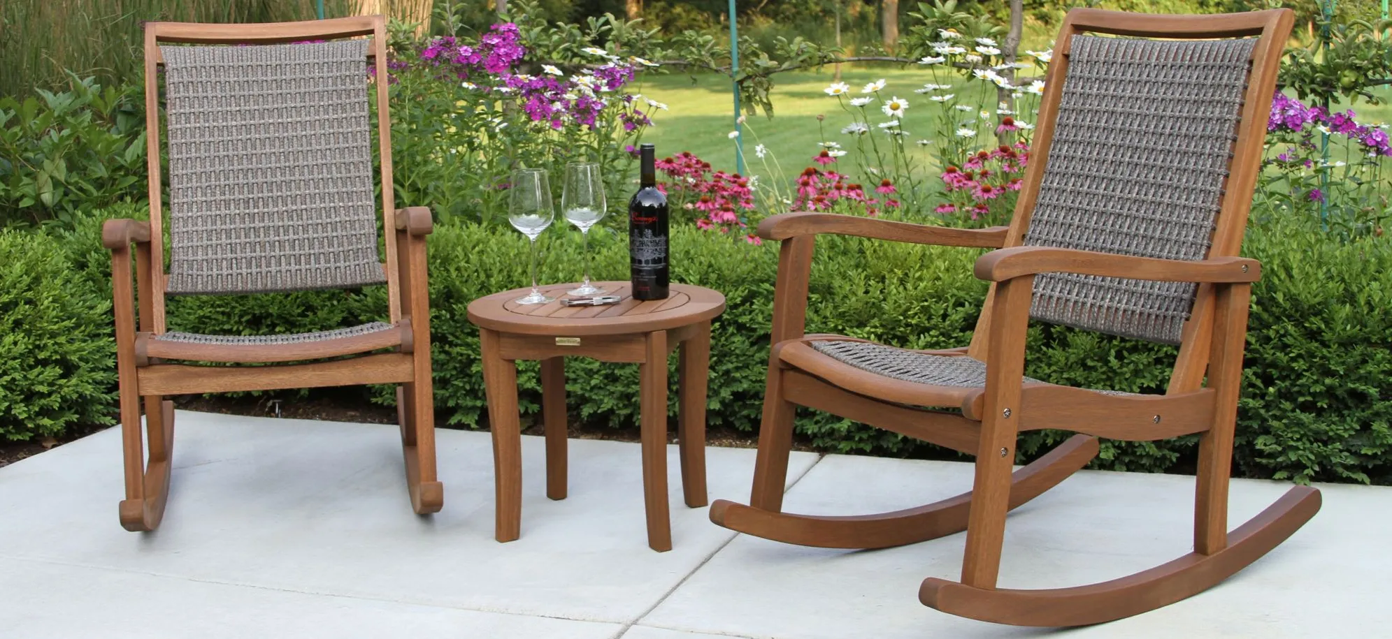 Ocean Ave 3-pc. Outdoor Seating Set in Walnut by Outdoor Interiors