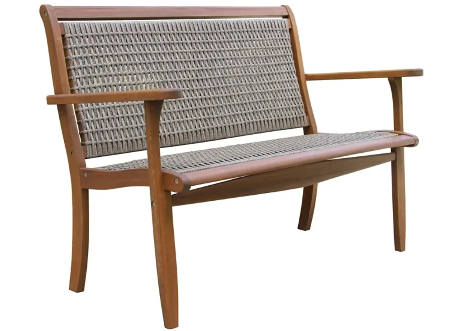 Ocean Ave Outdoor Garden Bench in Brown & Driftwood gray by Outdoor Interiors