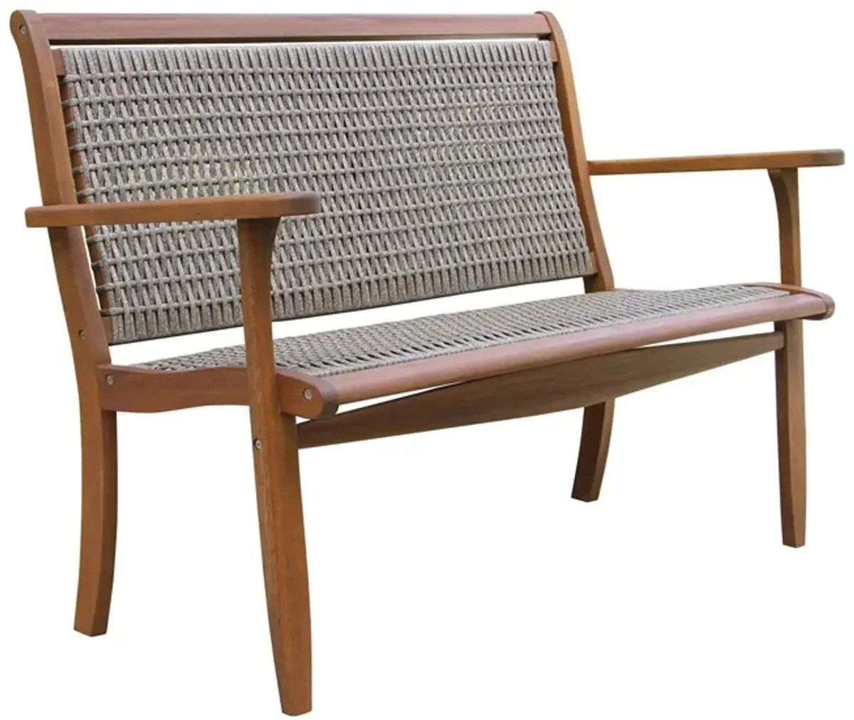 Ocean Ave Outdoor Garden Bench in Brown & Driftwood gray by Outdoor Interiors