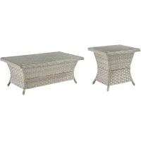 Mayfair 2-Pc Oudoor Table Set in Pebble by South Sea Outdoor Living