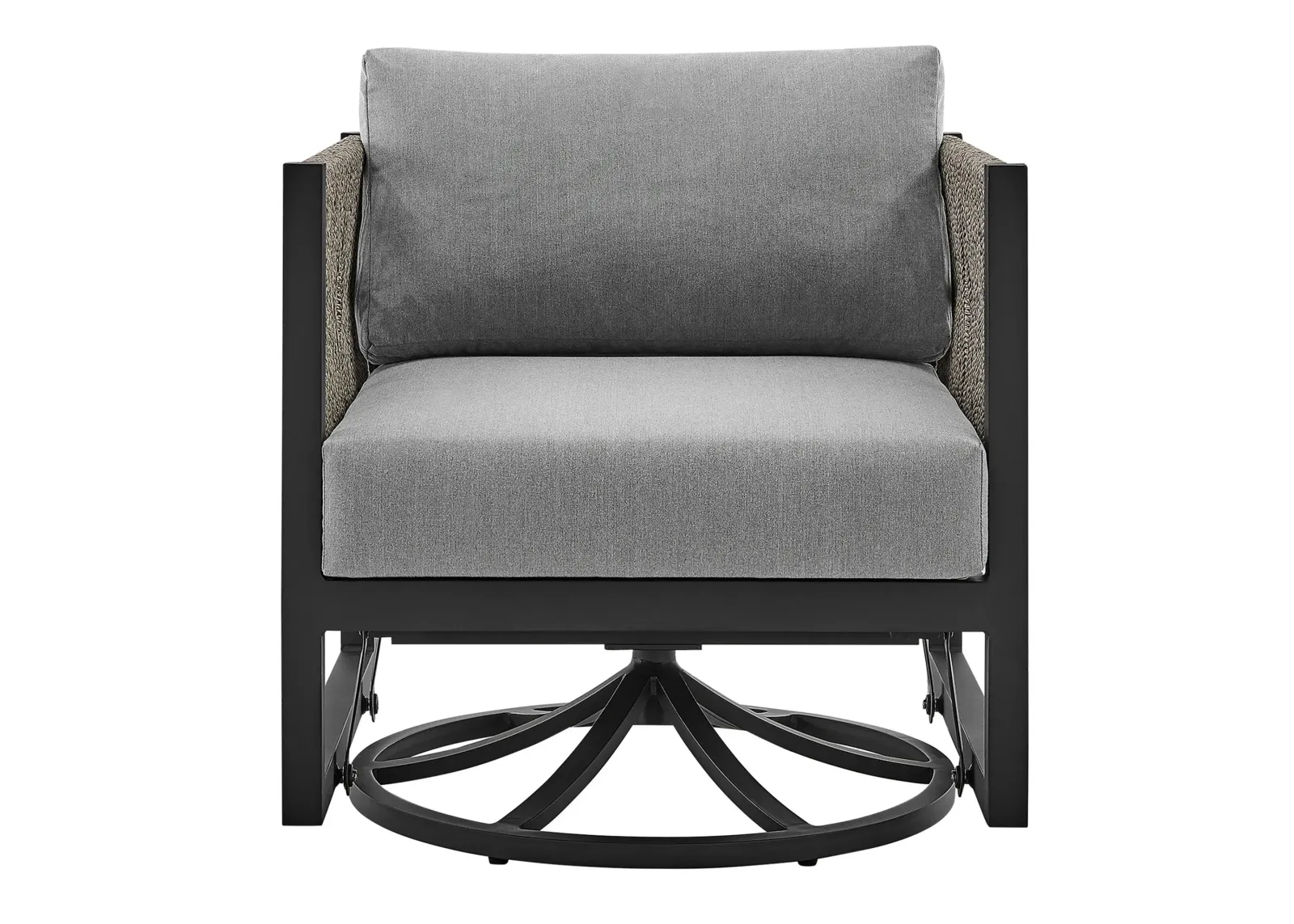 Cuffay Outdoor Swivel Lounge Chair in Dark Gray by Armen Living