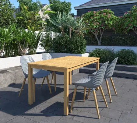 Laica 5-Piece Patio Dining Set in Gray by International Home Miami
