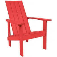 Generation Recycled Outdoor Modern Adirondack Chair in Teak-Like Stain by C.R. Plastic Products